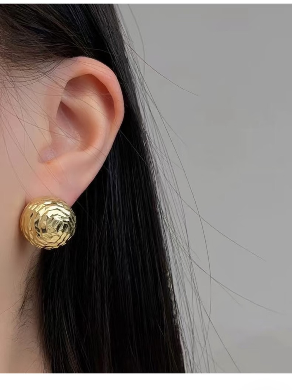 Brand new Gold Textured Dome Stud Earrings